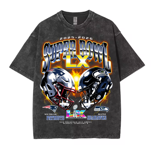 Super Bowl LX - Seahawks Vs Patriots - Premium Streetwear Tee - Ships Same Day