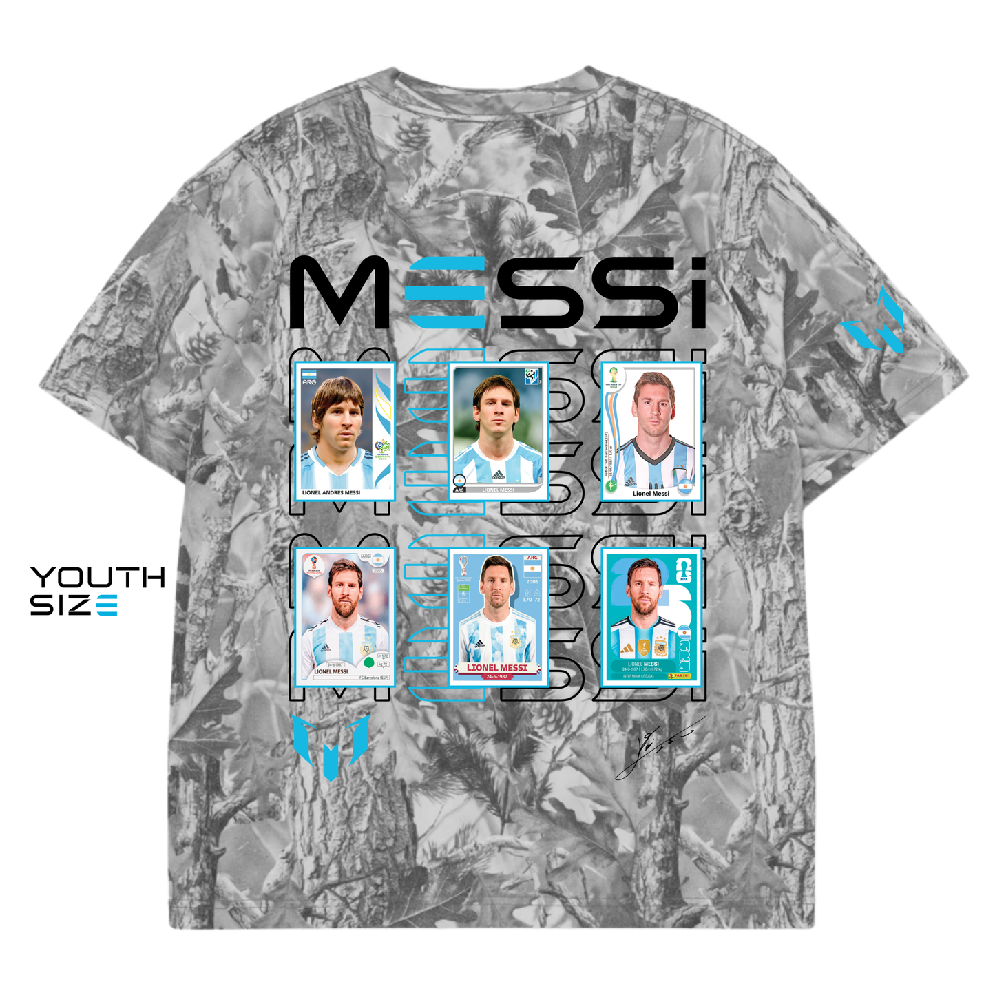 2026 FIFA World Cup Lionel Messi Evolving Trading Card Tee - EXCLUSIVE CAMO KIDS