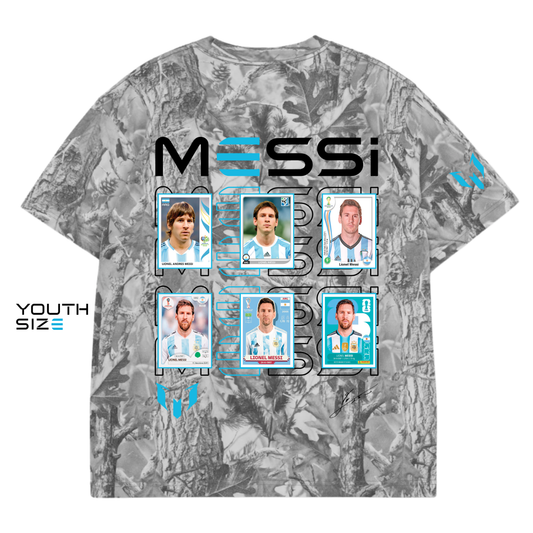 2026 FIFA World Cup Lionel Messi Evolving Trading Card Tee - EXCLUSIVE CAMO KIDS