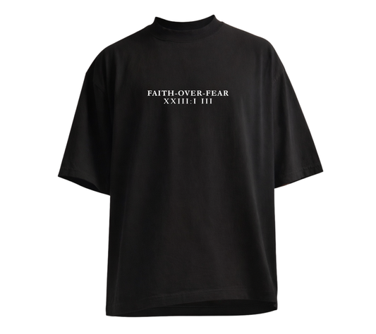 Faith Over Fear - Drop Shoulder - Black