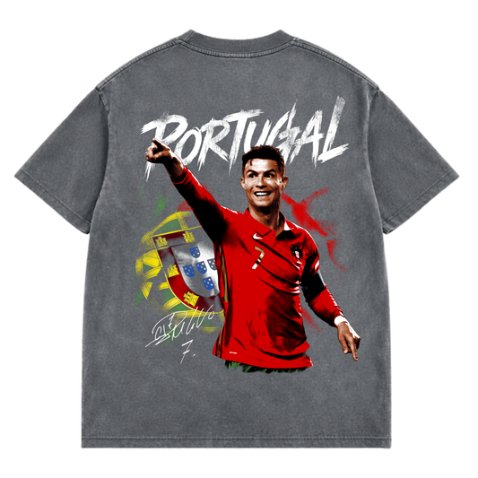 Cristiano Ronaldo (CR7) - 2026 FIFA World Cup Team Portugal - Washed Grey