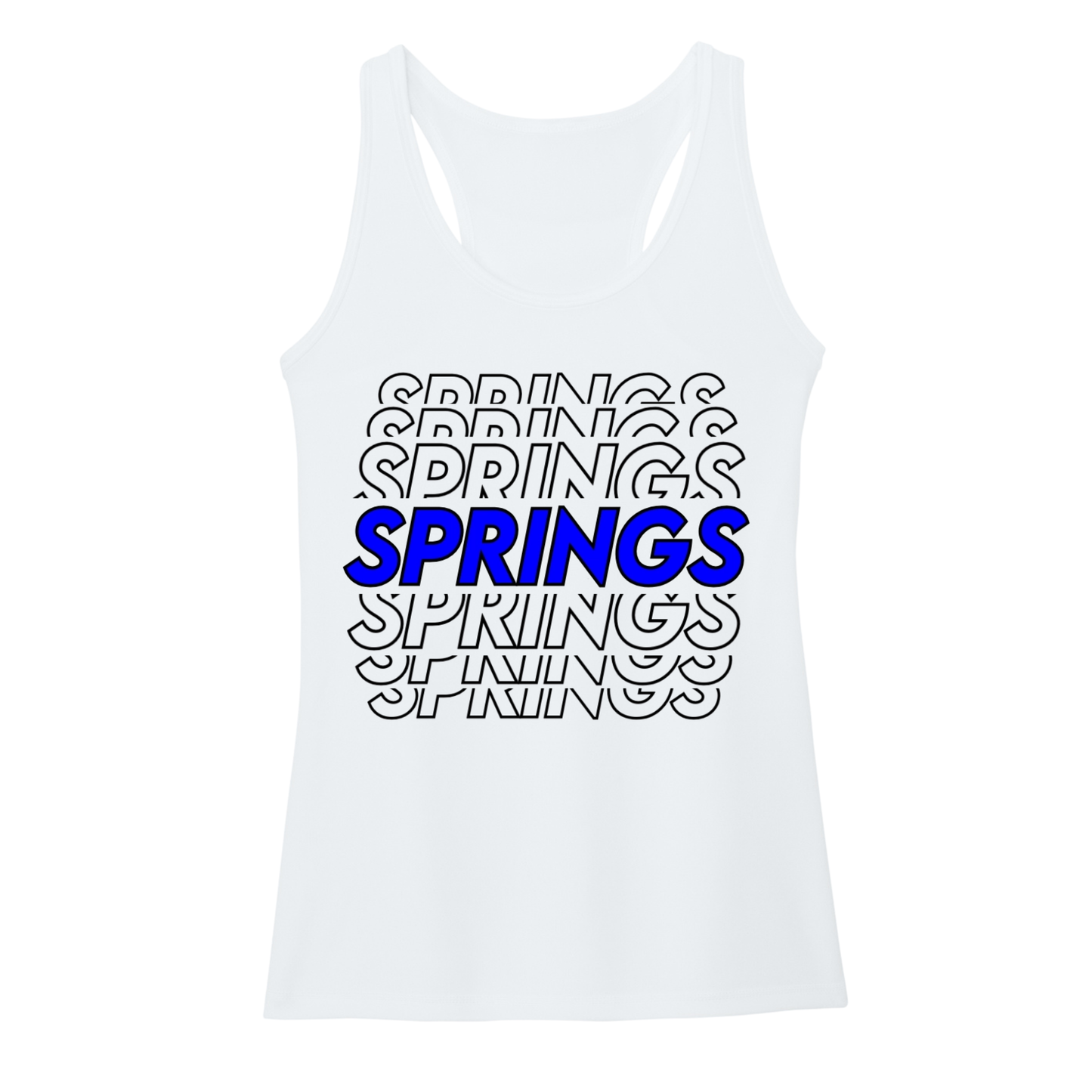 Clear Springs Women's Performance Tank - Jet Black - White