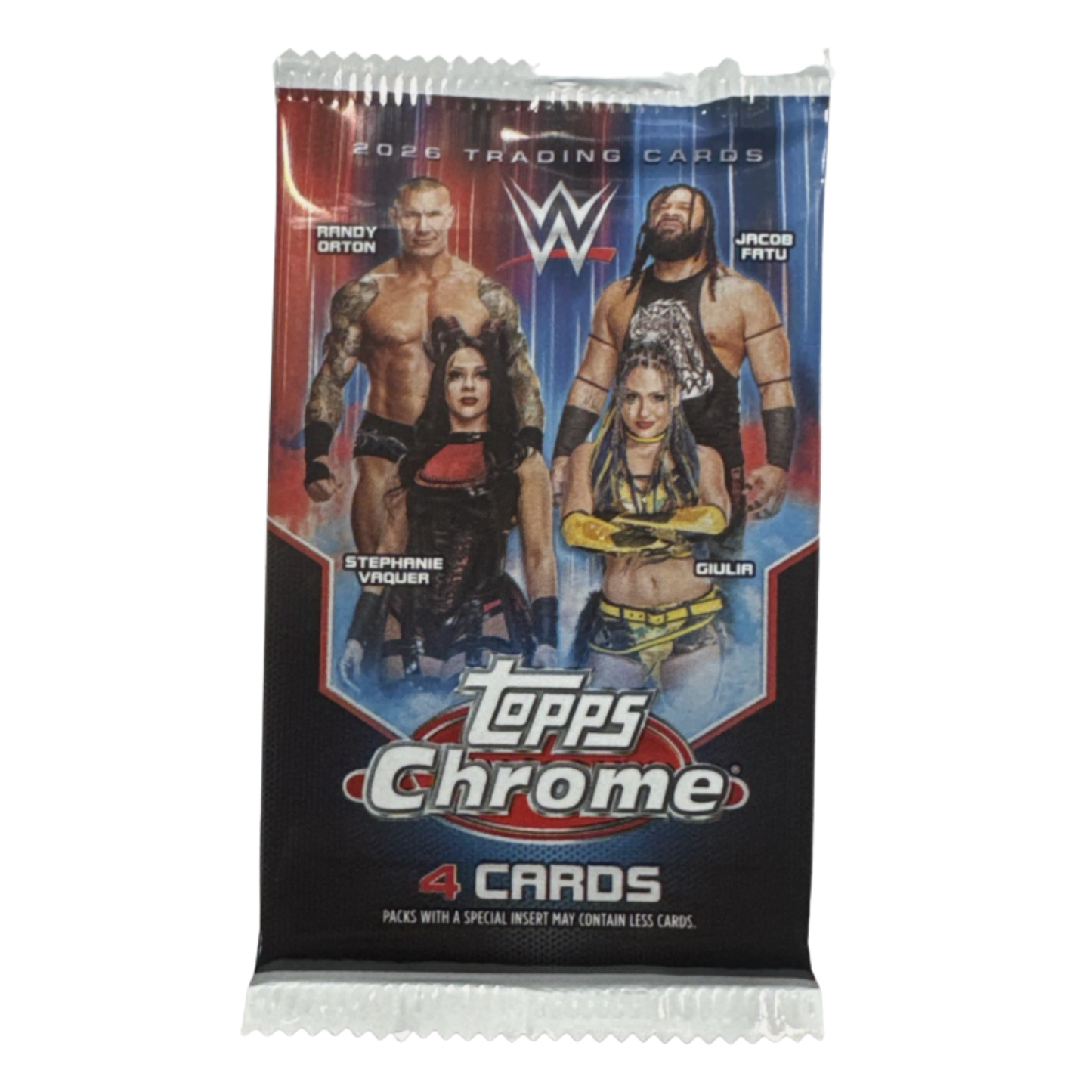 2026 Topps Chrome WWE Wrestling Factory Sealed Pack From Box - 4 Cards