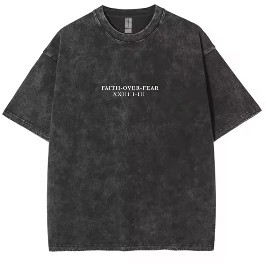 Faith Over Fear - Washed Vintage Grey