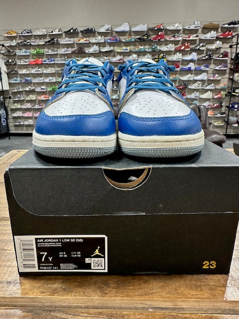 Jordan 1 Low SE Industrial Blue (GS) - Size 7Y (Pre-Owned)