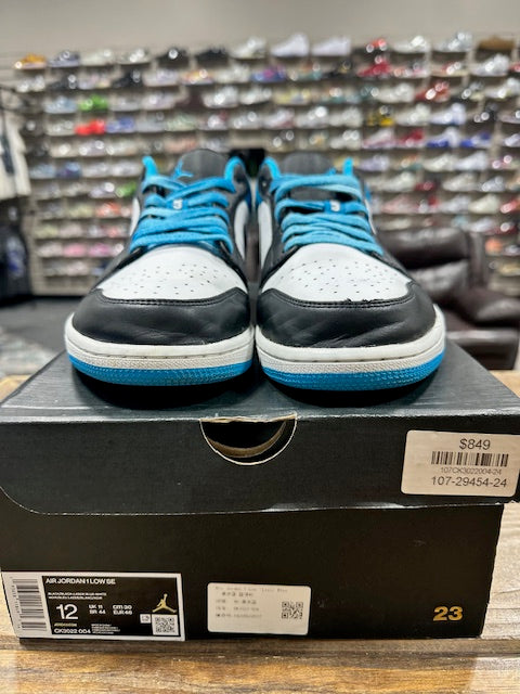 Jordan 1 Low Laser Blue - Size 12 (Pre-Owned)