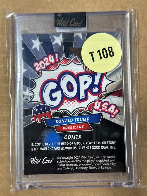 Wild Card Alumination Comix 2024 Donald Trump Trading Card Assassination Attempt 4 of 4