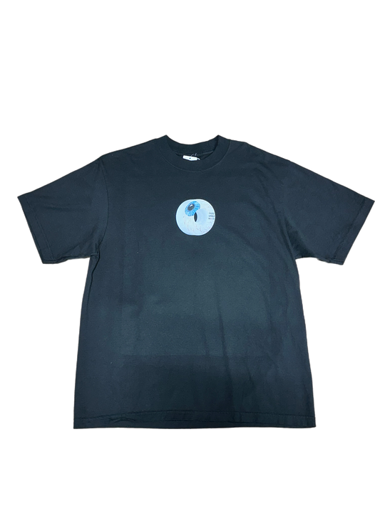 Faded World Skull Head Skate Garment-Dyed Crewneck - Black