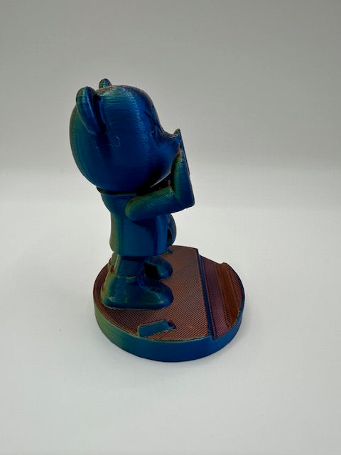 Custom 3D Printed Bear Phone Holder - Titanium Color
