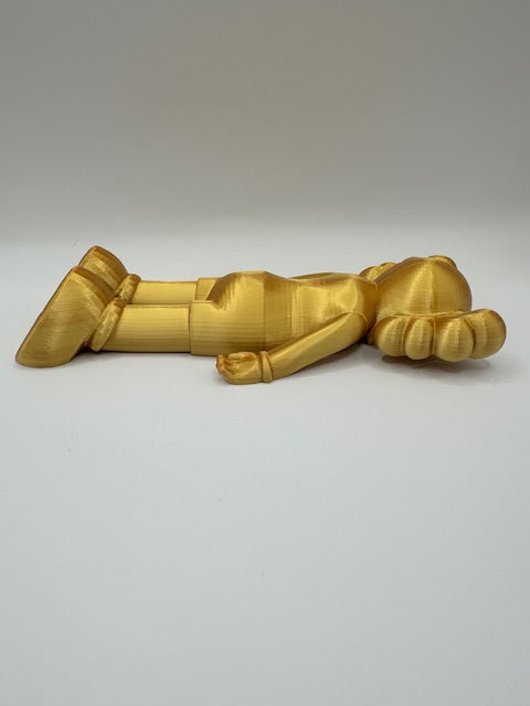 Custom 3D Printed Kaws FlatFace - Gold