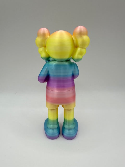 Custom 3D Printed Kaws with Baby - Rainbow