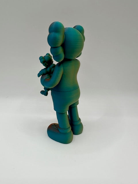 Custom 3D Printed Kaws with Baby - Red Green