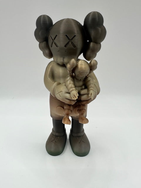 Custom 3D Printed Kaws with Baby - Camo
