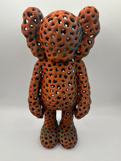 Custom 3D Printed Kaws Large - Hollow Red Green