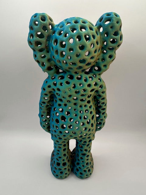 Custom 3D Printed Kaws Large - Hollow Red Green
