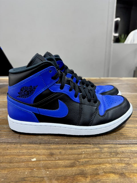 Jordan 1 Mid Hyper Royal Tumbled Leather - Size 8 (Pre-Owned - No Box)