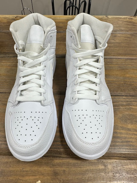 Jordan 1 Mid Triple White 2.0 (2020) - Size 8 (Pre-Owned - No Box)