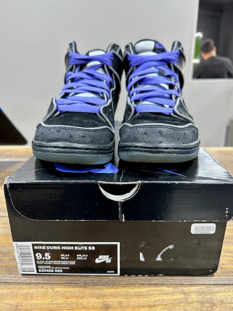 Nike SB Dunk High Black Purple Box - Size 9.5 (Pre-Owned)