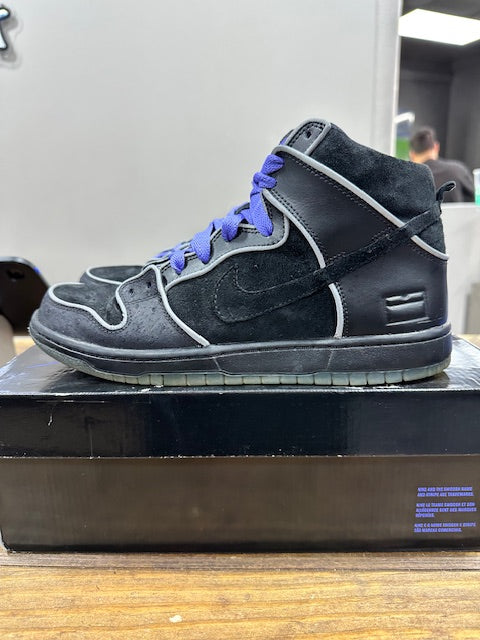 Nike SB Dunk High Black Purple Box - Size 9.5 (Pre-Owned)