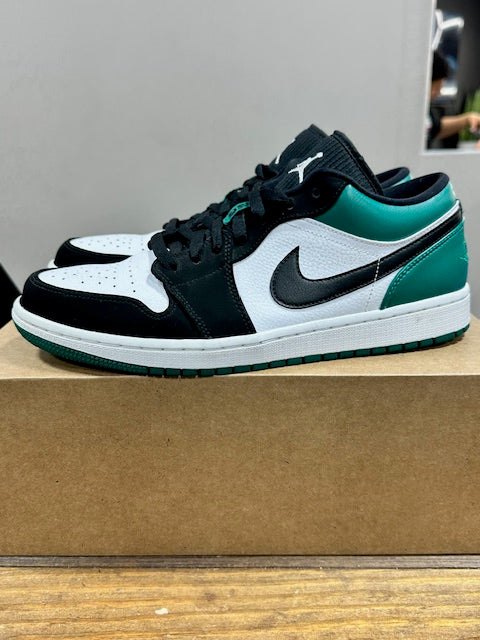 Jordan 1 Low White Black Mystic Green - Size 11.5 (Pre-Owned - Replacement Box)