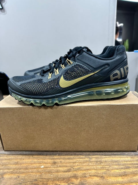 Nike Air Max 2013 Black Flat Gold - Size 11 (New - Replacement Box)