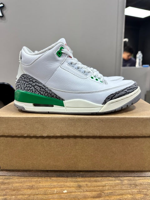 Jordan 3 Retro Lucky Green (W) - Size 9.5W (Pre-Owned - Replacement Box)