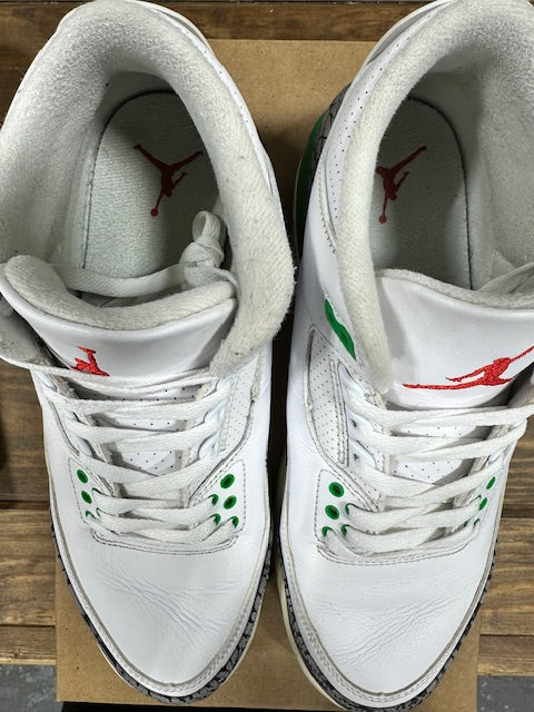 Jordan 3 Retro Lucky Green (W) - Size 9.5W (Pre-Owned - Replacement Box)