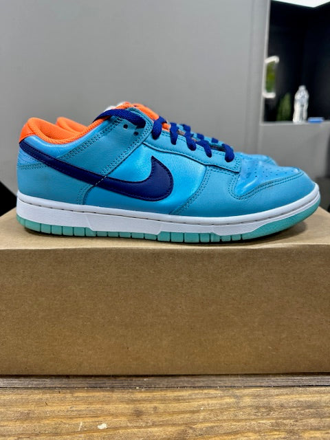 Nike Dunk Low SE Baltic Blue Total Orange - Size 8 (Pre-Owned - Replacement Box)