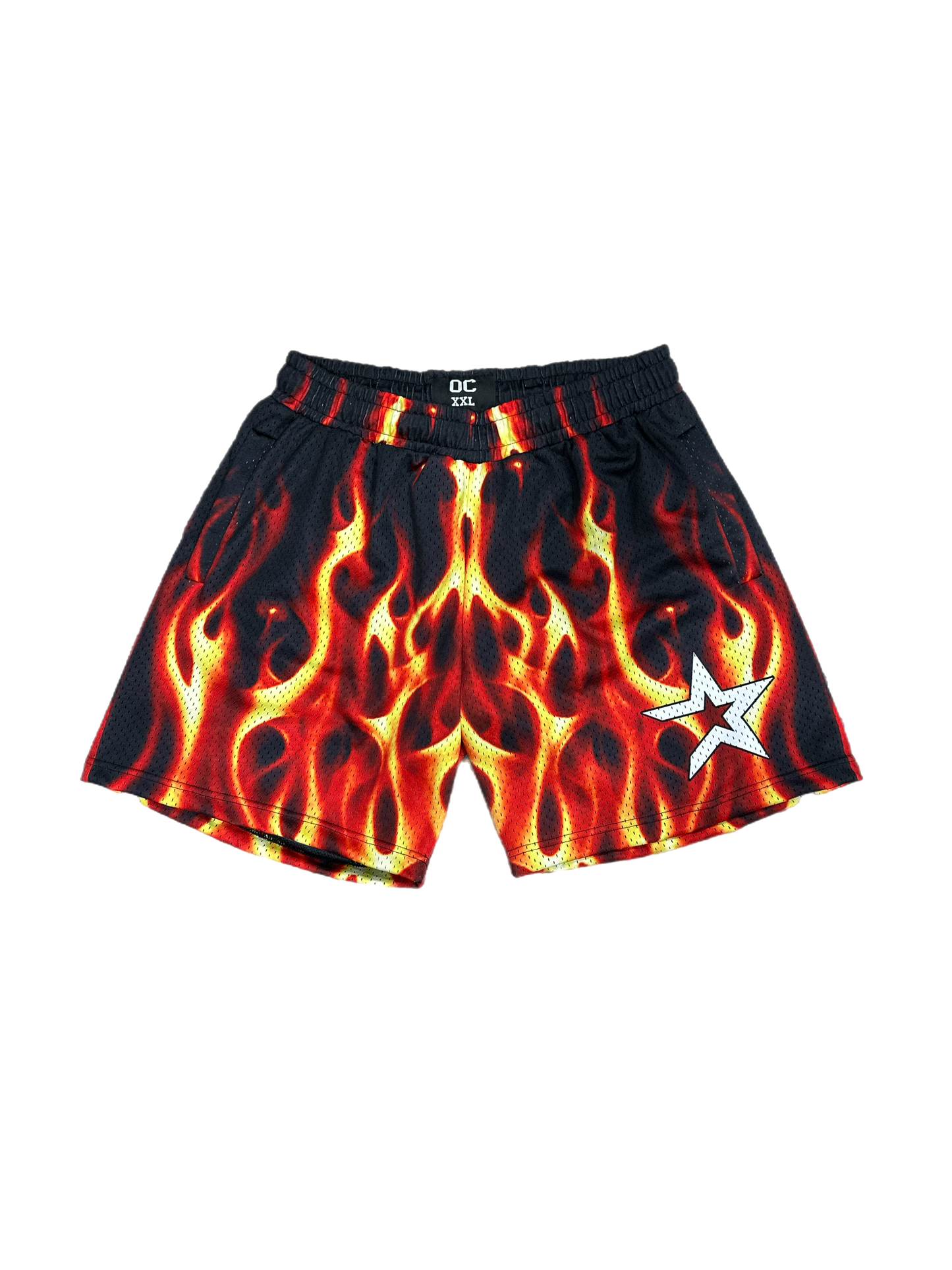 Ourselves Clothing - Flame Open Star Mesh Shorts