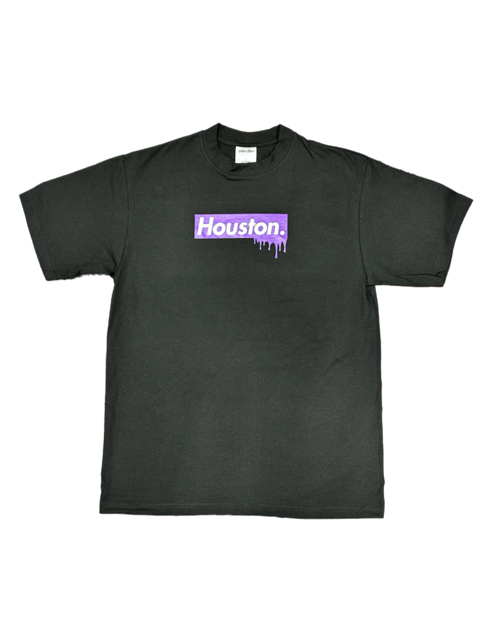 Houston Box Logo - Purple Drip Tee & Sticker