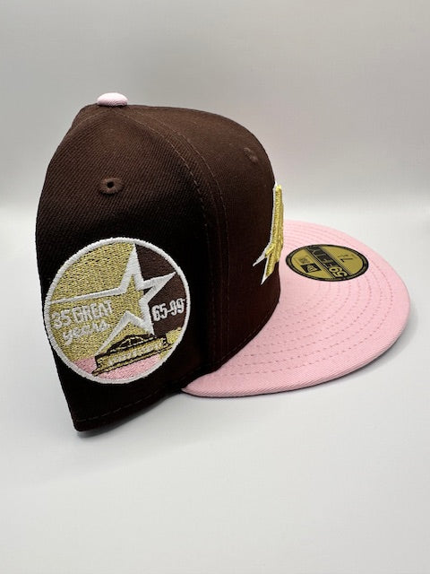 Houston Astros Burntwood Pink Gold