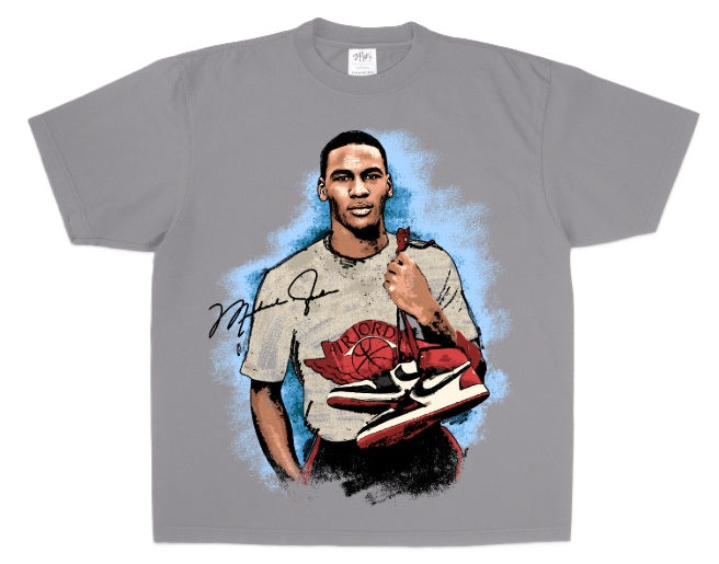 Michael Jordan 'Retro Remix Tee' - Cement Gray