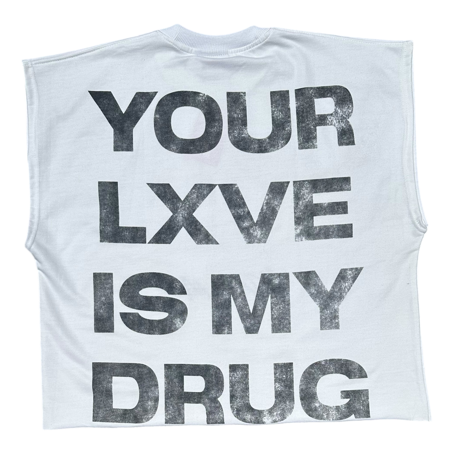 LXVE ME EMBROIDERED RHINESTONE TEE