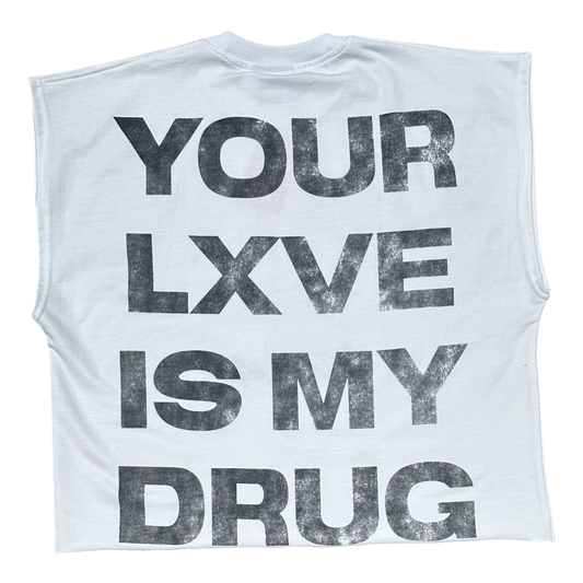 LXVE ME EMBROIDERED RHINESTONE TEE