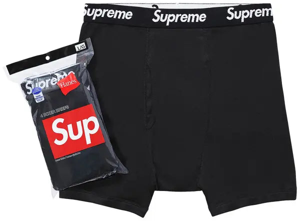 Supreme Hanes Boxer Briefs (4 Pack) Black