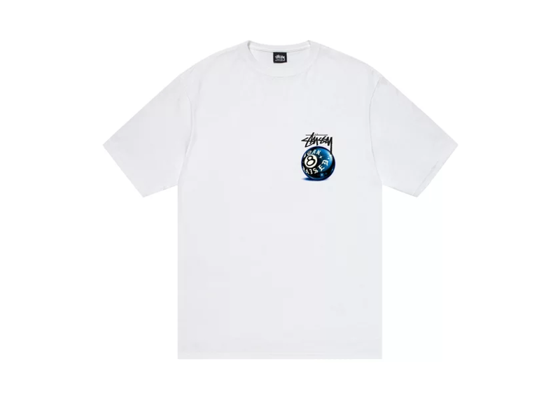 ★関税込★Stussy★STUSSY & BORN X RAISED 8 BALL TEE★ Stussy x Born X Raised 8 Ball Tee White – Sole'd Out