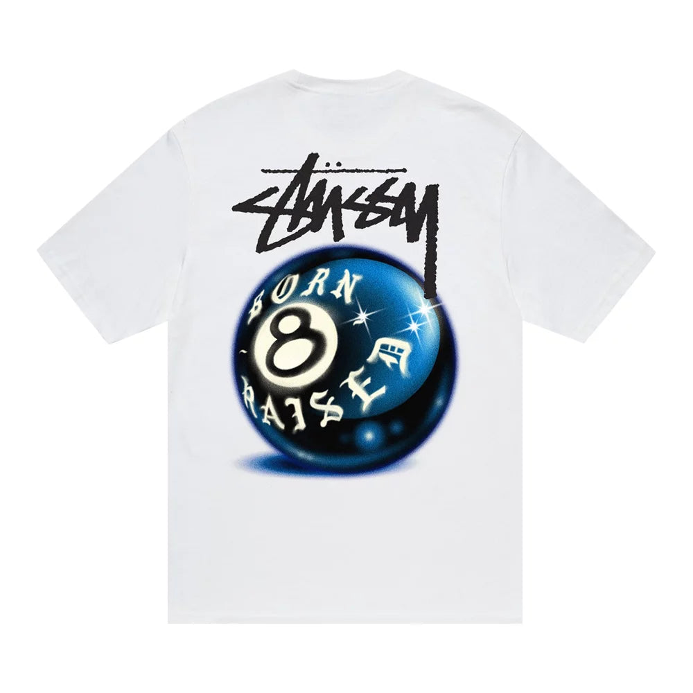 Stussy x Born X Raised 8 Ball Tee White – Sole'd Out Stussy x Born X Raised 8 Ball Tee White – Sole'd Out