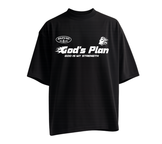 HailStar - God's Plan - Drop Shoulder - Black