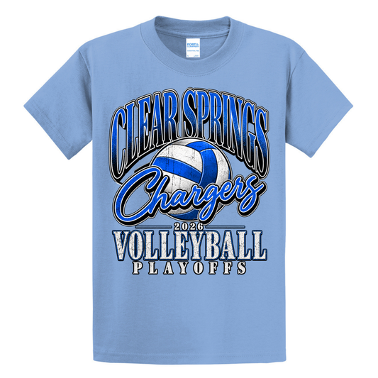 Clear Springs 2026 Volleyball Playoff Tee - Baby Blue Player Edition (Pre-Order)