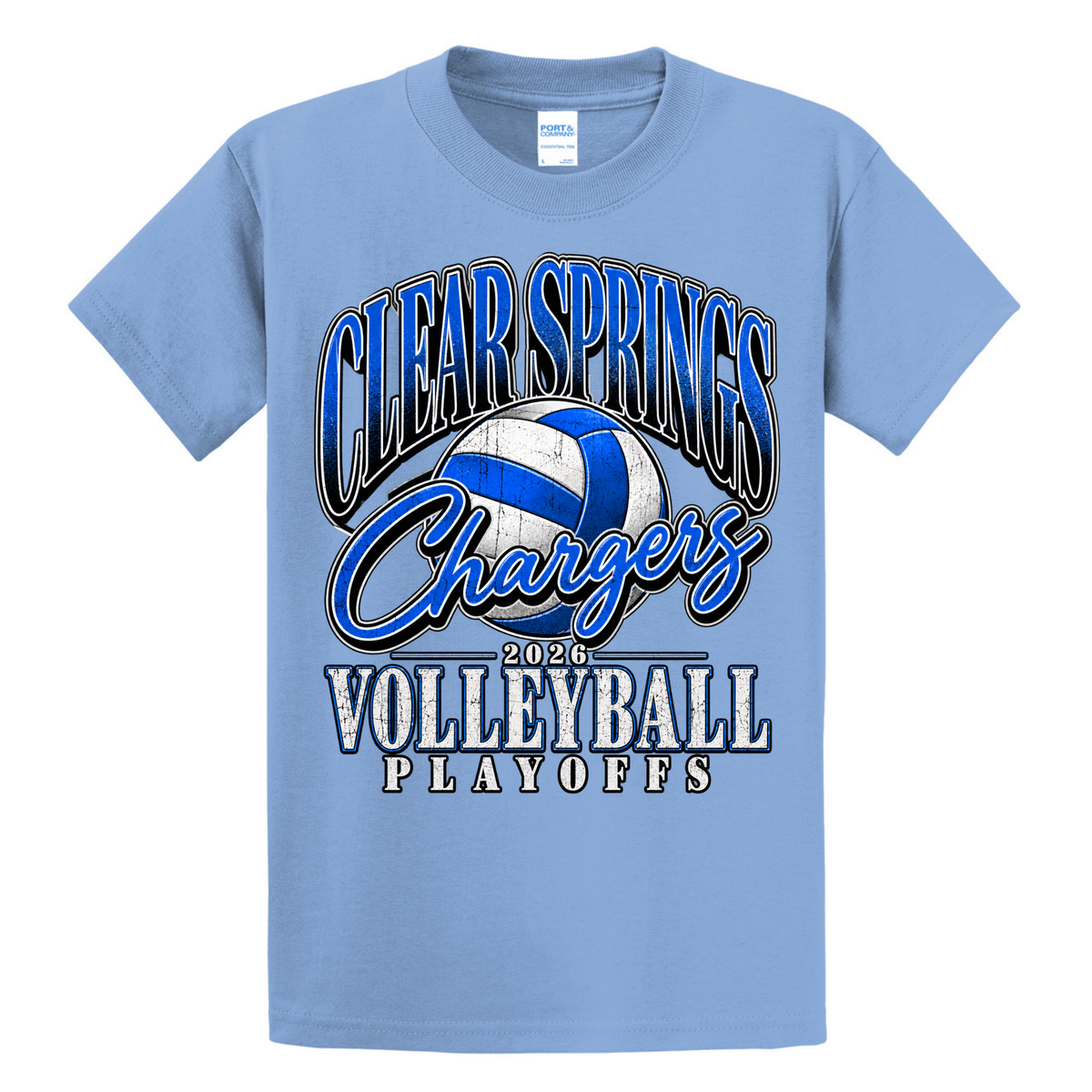 Clear Springs 2026 Volleyball Playoff Tee - Baby Blue Team Edition (Pre-Order)