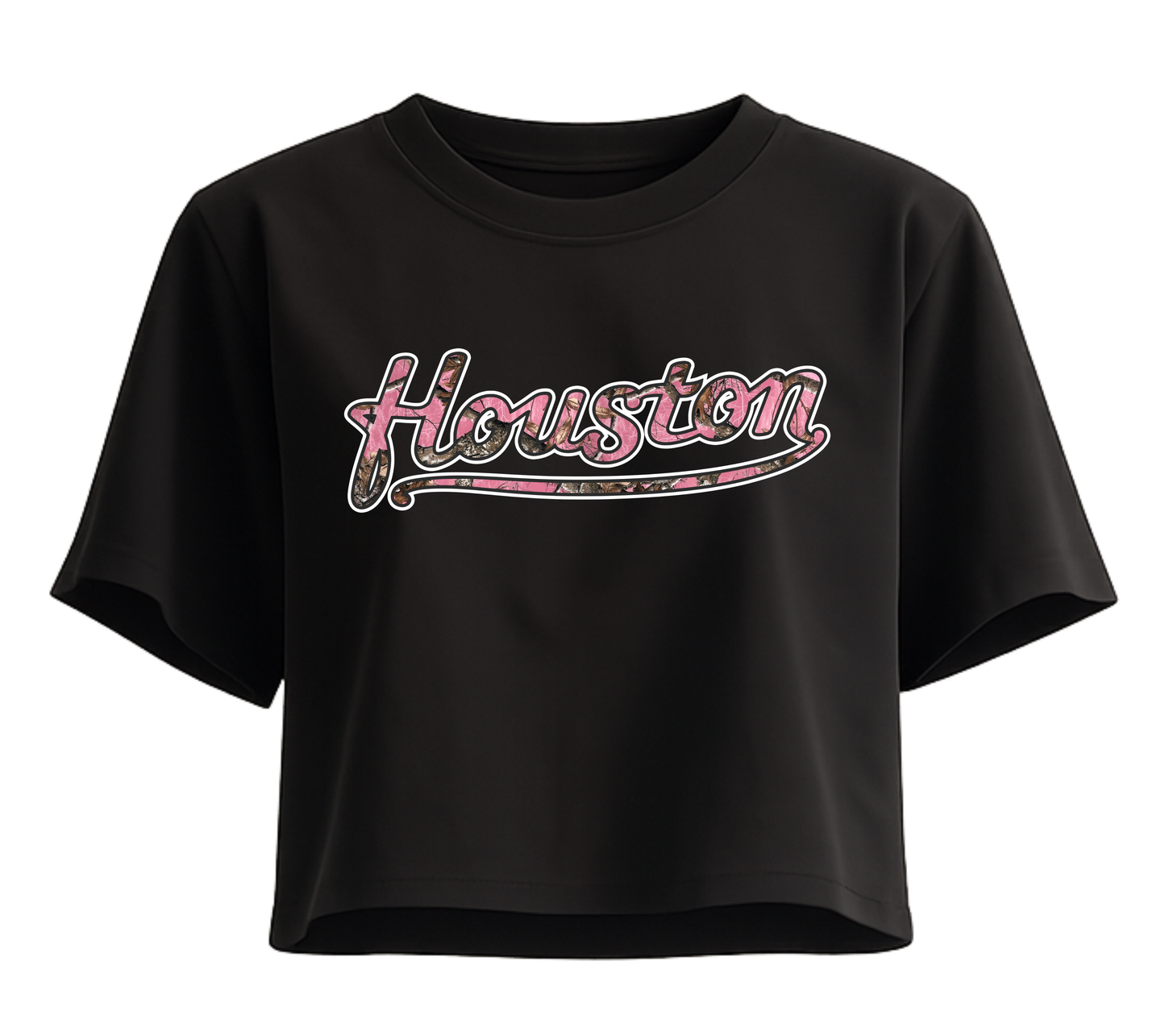 Houston Pink Camo Crop Top
