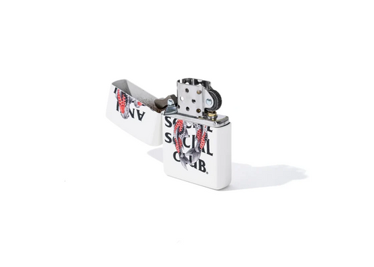 Anti Social Social Club X Koi Garden Black Zippo Lighter (White)