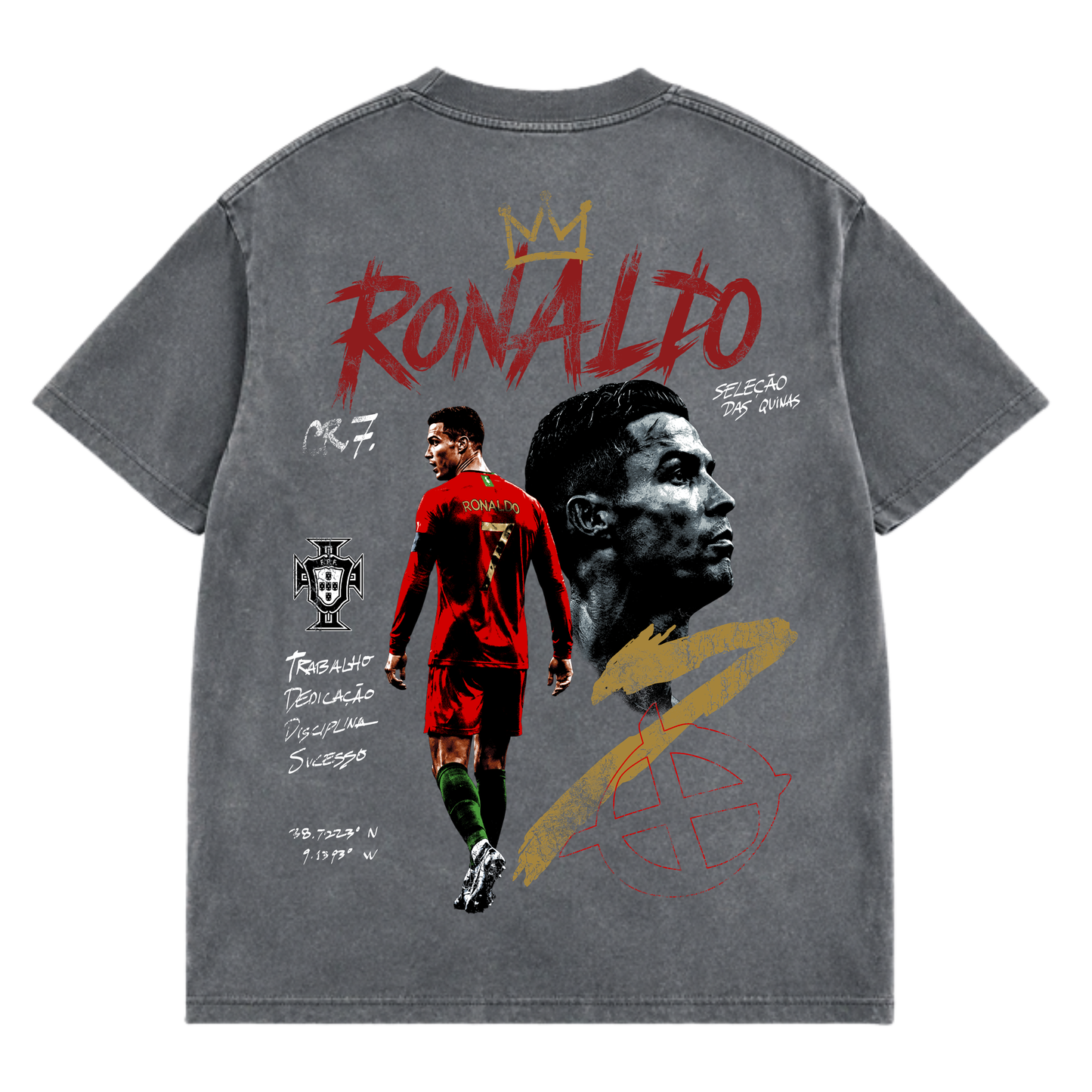 Cristiano Ronaldo (CR7) - 2026 FIFA World Cup Team Portugal - Washed Grey
