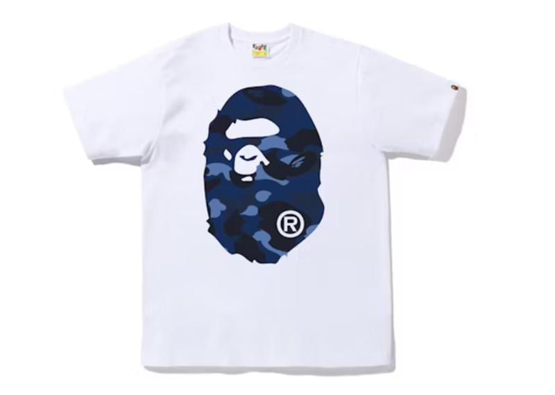 BAPE Color Camo Big Ape Head Tee White Blue