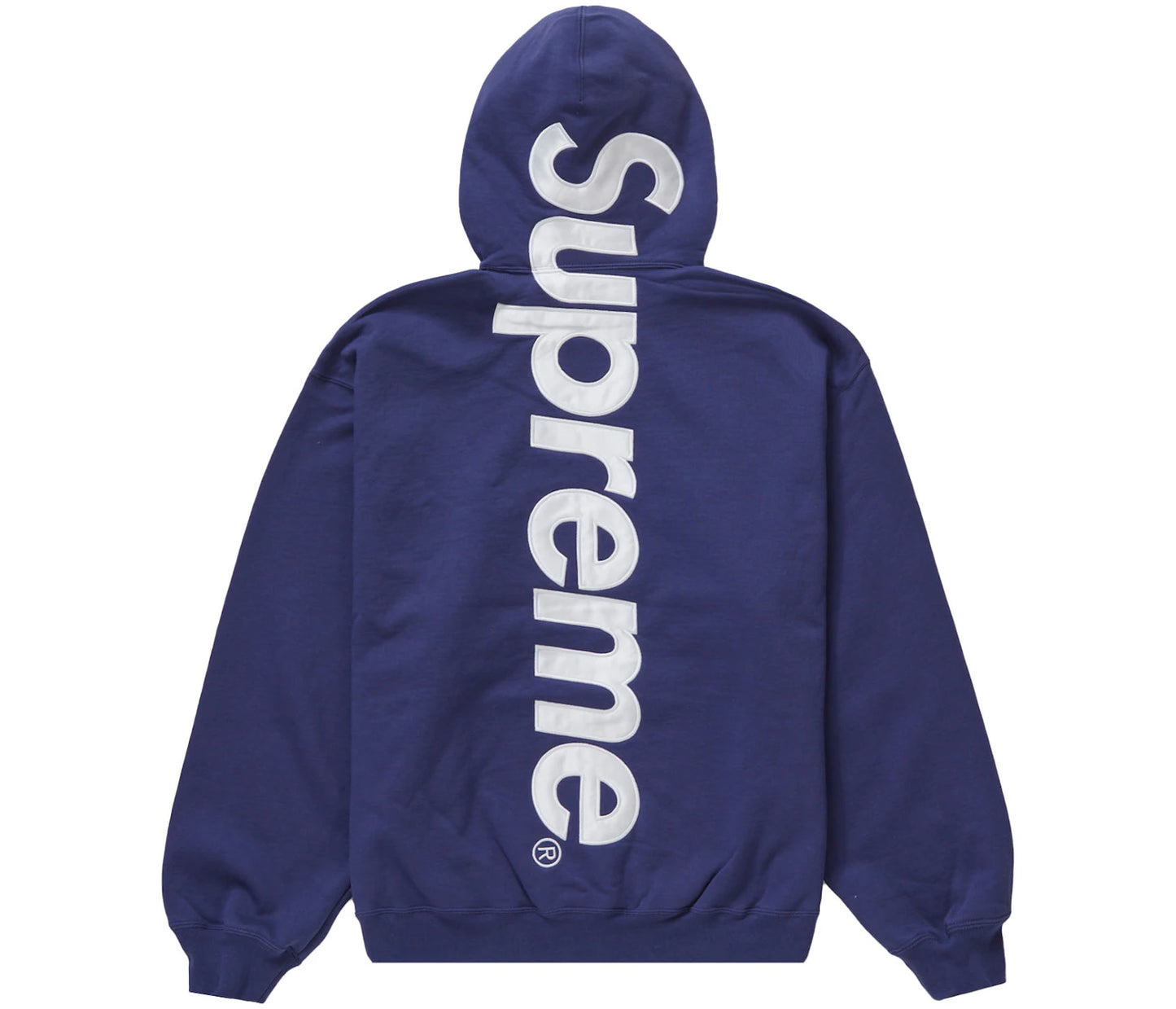 Supreme Satin Applique Hooded Sweatshirt (FW23) Washed Navy