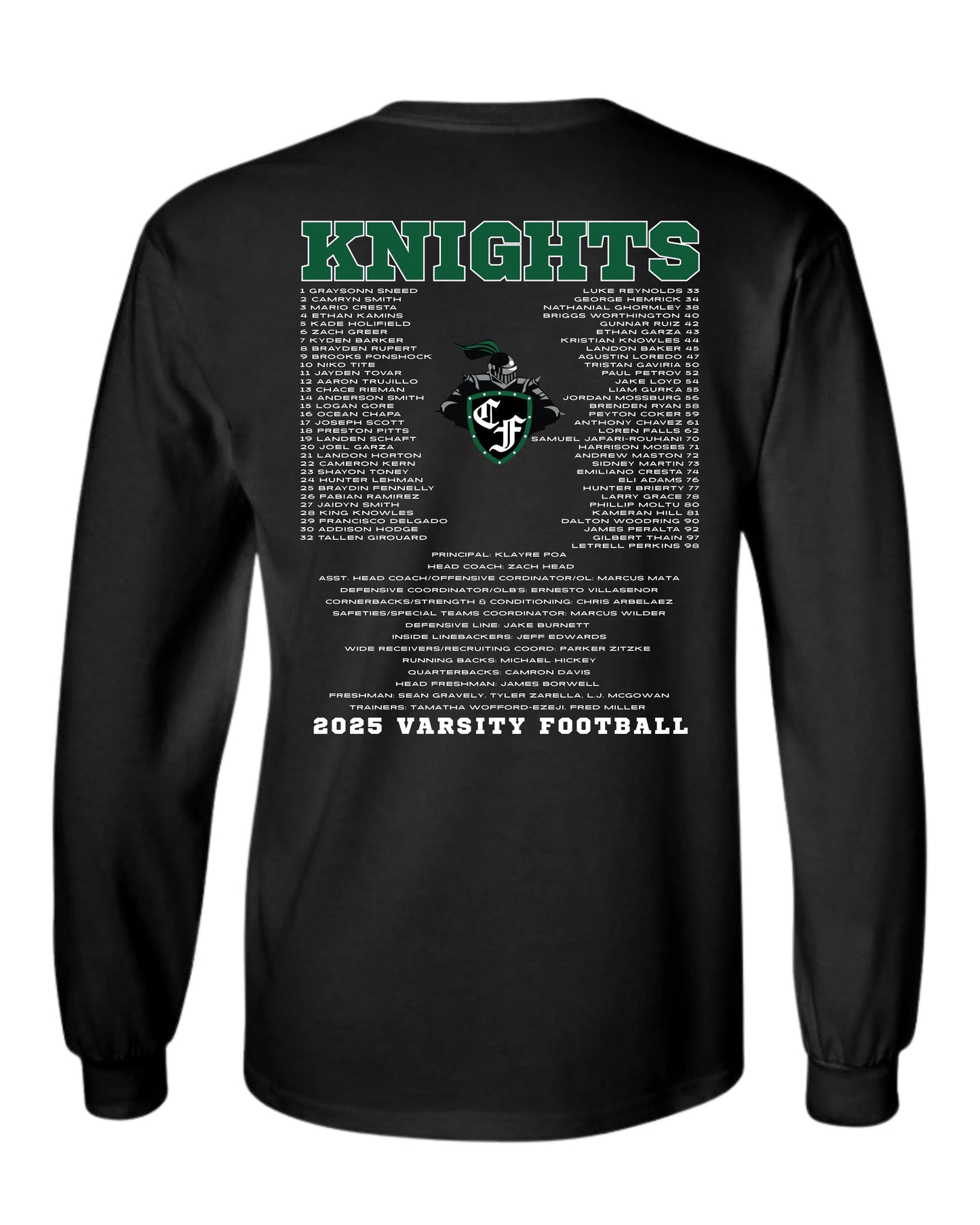 Clear Falls Varsity Football Playoff Long Sleeve - Black