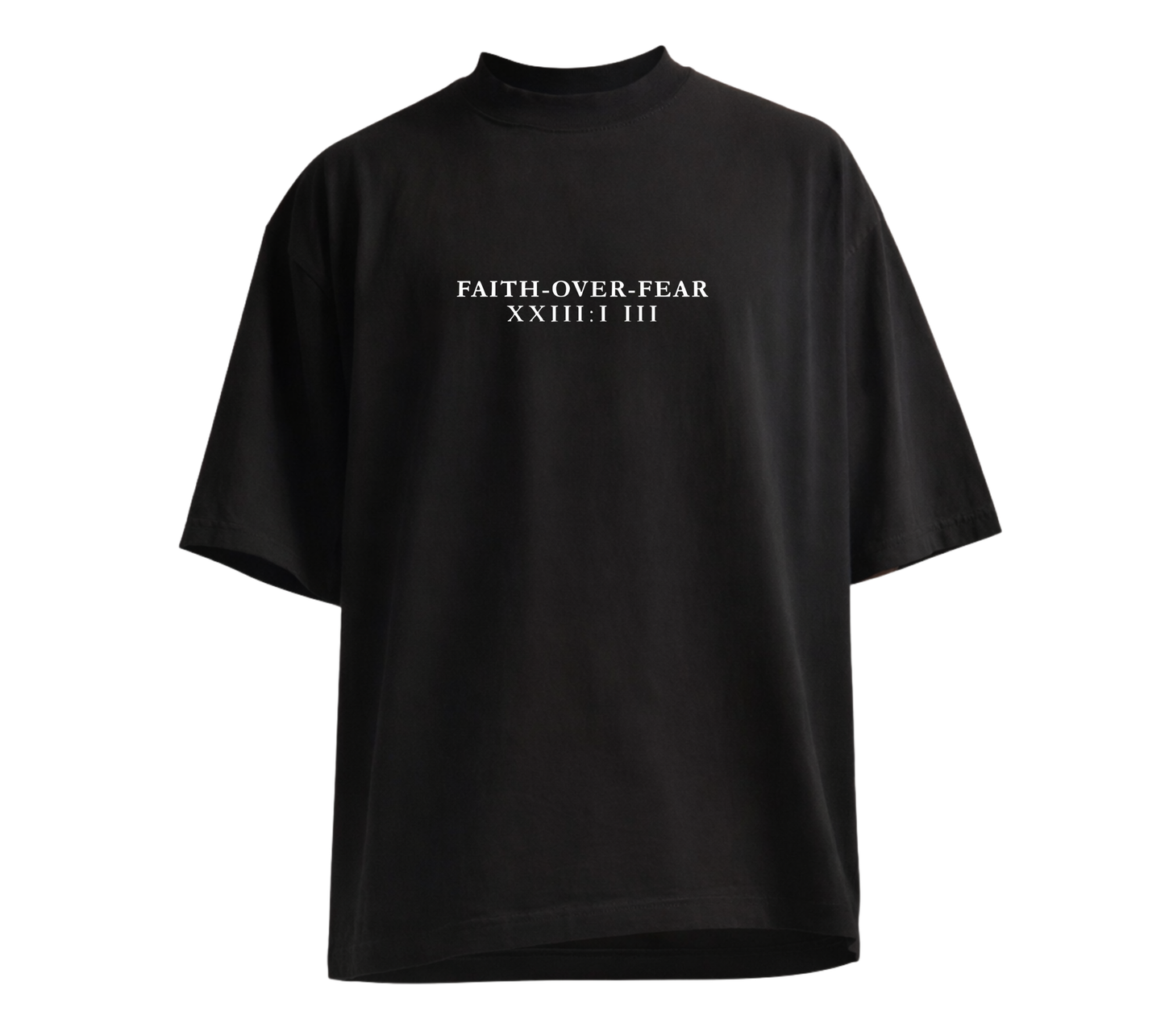 Faith Over Fear - Drop Shoulder - Black