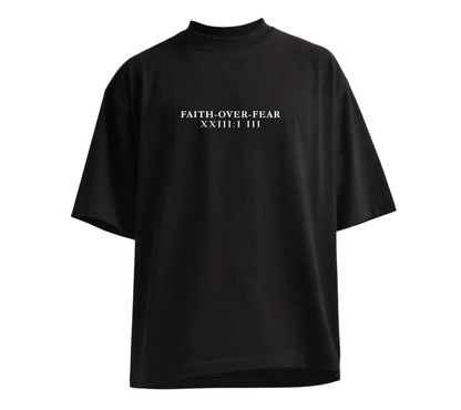 Faith Over Fear - Drop Shoulder - Black