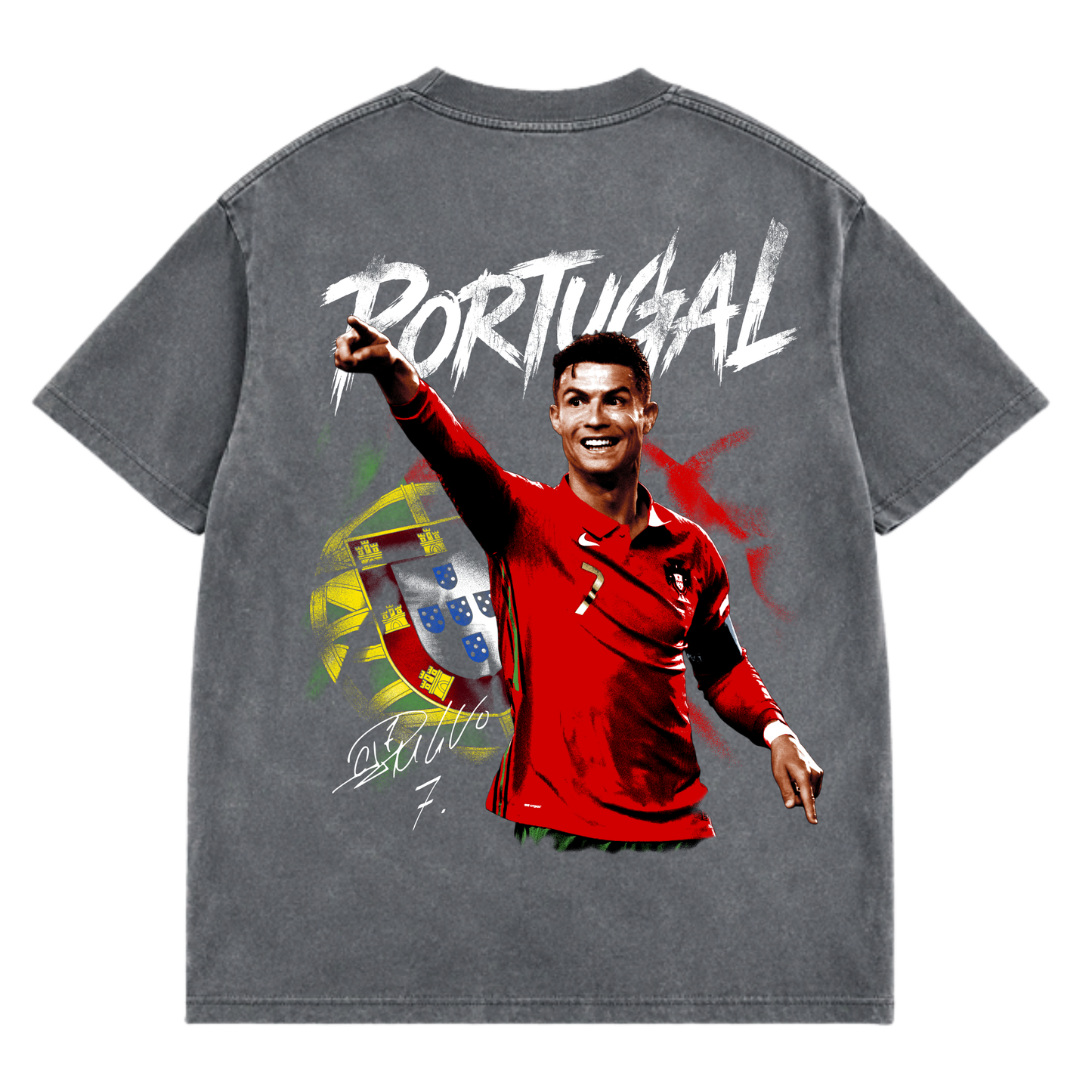 Cristiano Ronaldo (CR7) - 2026 FIFA World Cup Team Portugal - Washed Grey