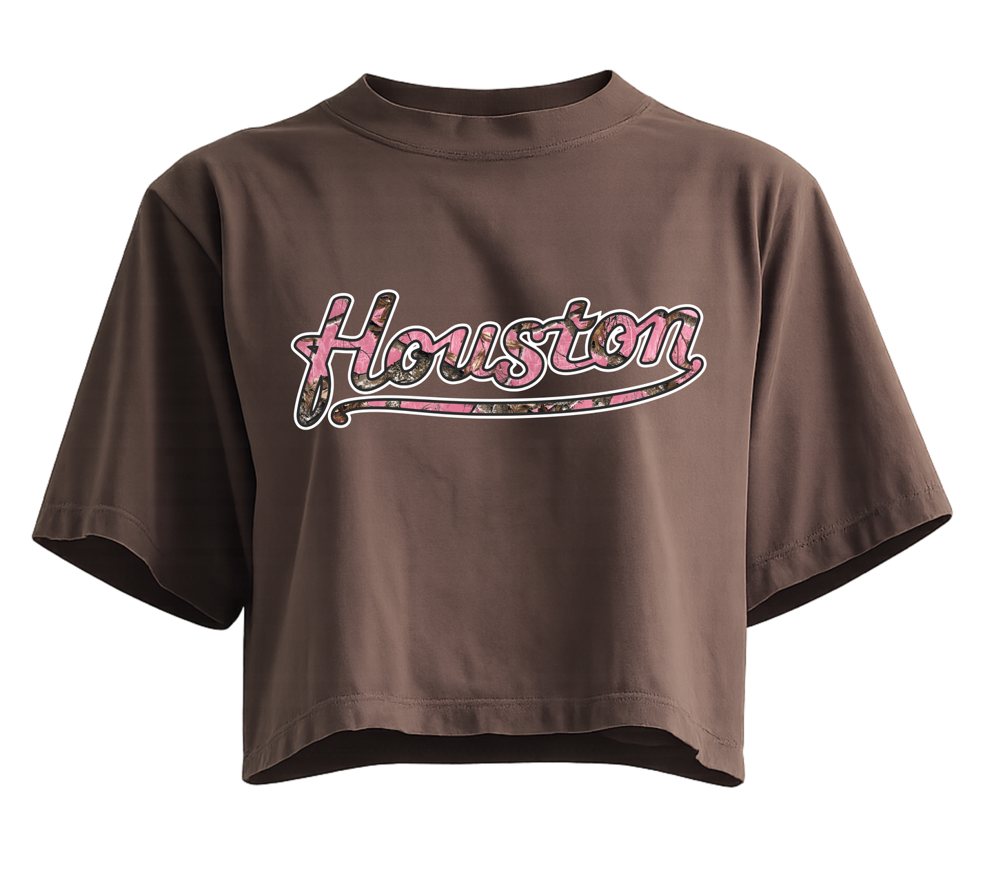 Houston Pink Camo Crop Top